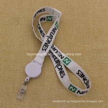 Lanyard retráctil hecho a mano de encargo barato al por mayor del poliester